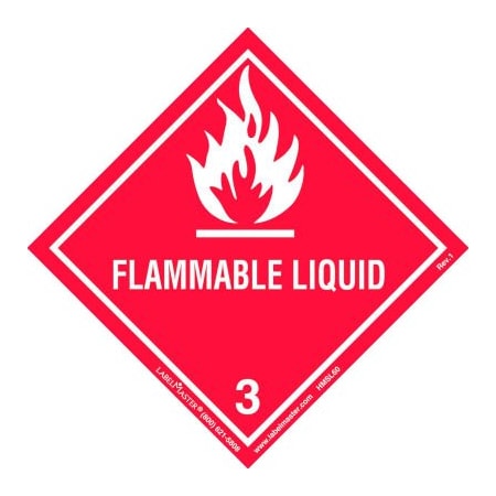 American Labelmark Co LabelMaster HMSL60 Flammable Liquid Label, Worded, PVC-Free Film 500/Roll HMSL60